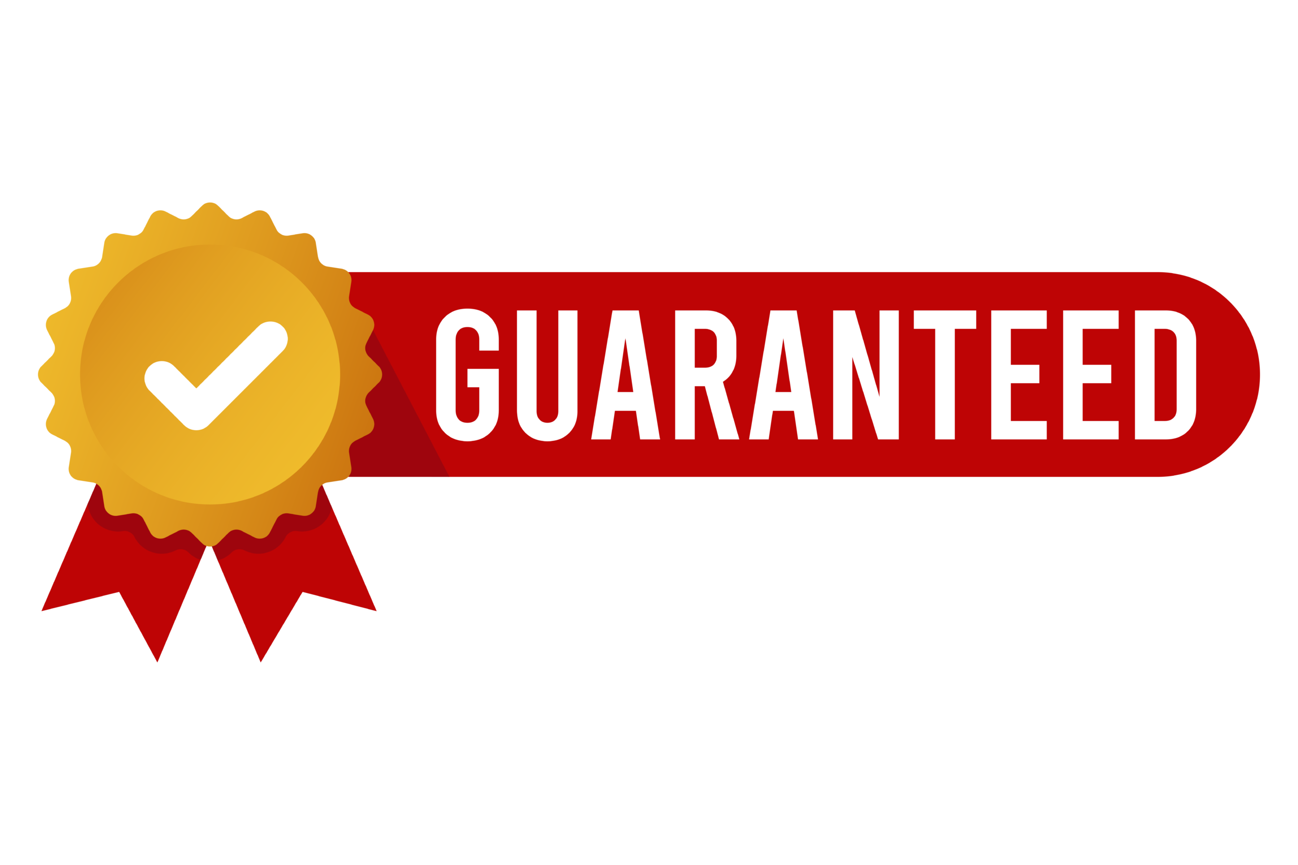 satisfaction badge with checkmark and the words "guaranteed"